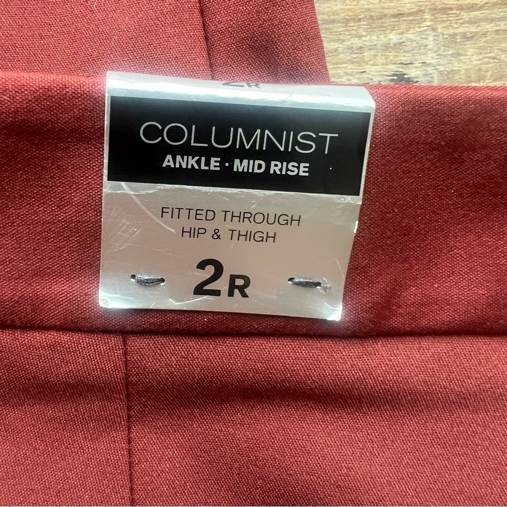 Express Columnist Womens Fitted Rust Ankle Mid Rise Dress Pants Sz 2R NWT - Picture 9 of 9